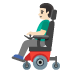 👨🏻‍🦼 man in motorized wheelchair: light skin tone display on Google